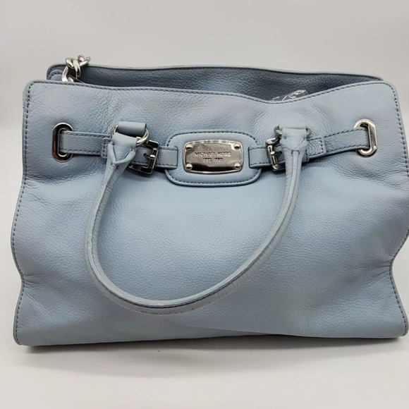 MICHAEL KORS Hamilton Large LeatherSatchel Robin Egg Blue